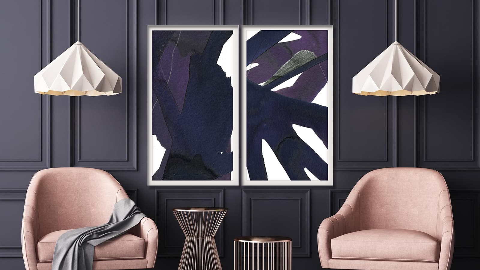 Jasper Graphite Diptych