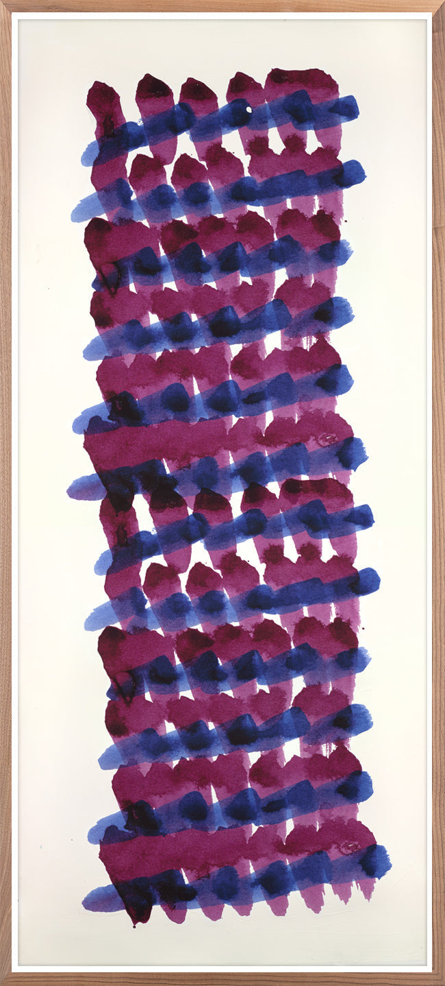 Fuchsia Abstract Indigo Weave Mirror