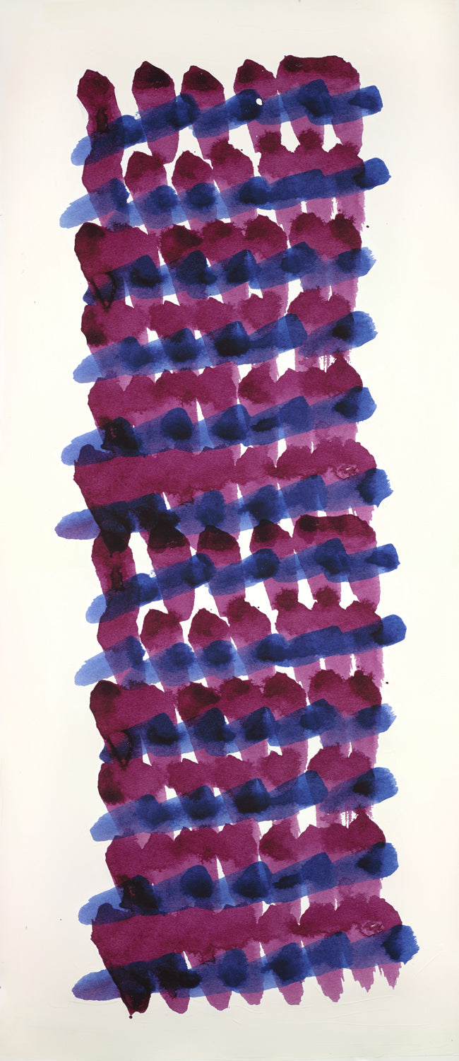 Fuchsia Abstract Indigo Weave Mirror