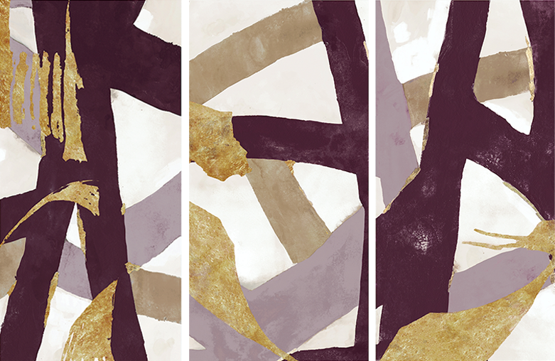 Aubergine Weave Triptych