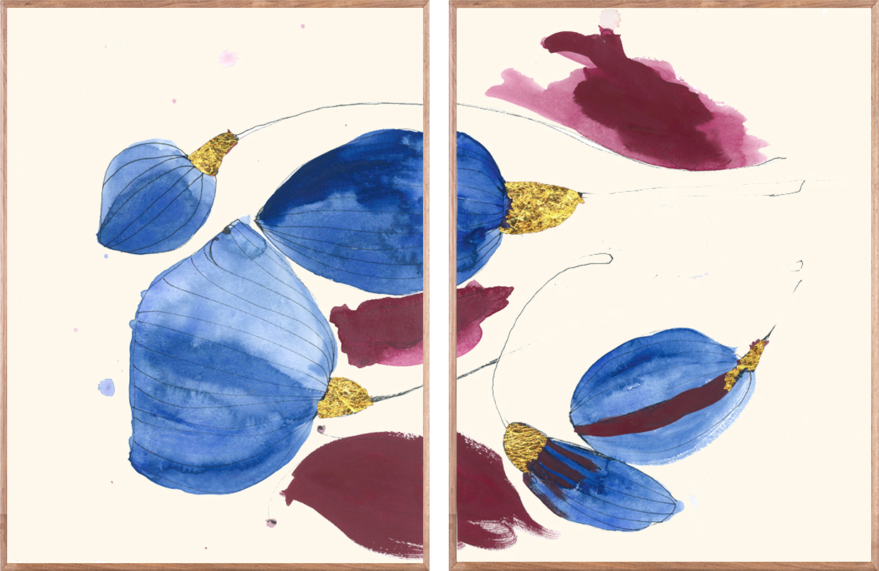 Blue Buds Diptych