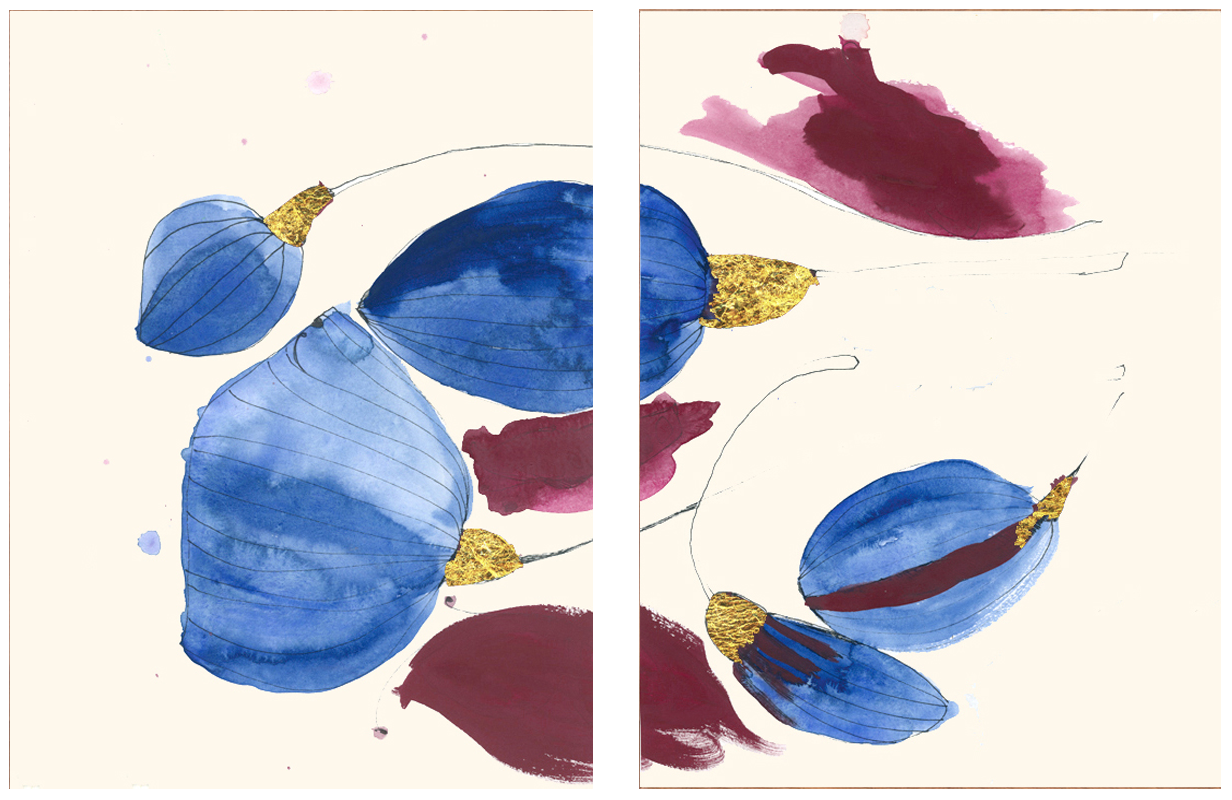 Blue Buds Diptych