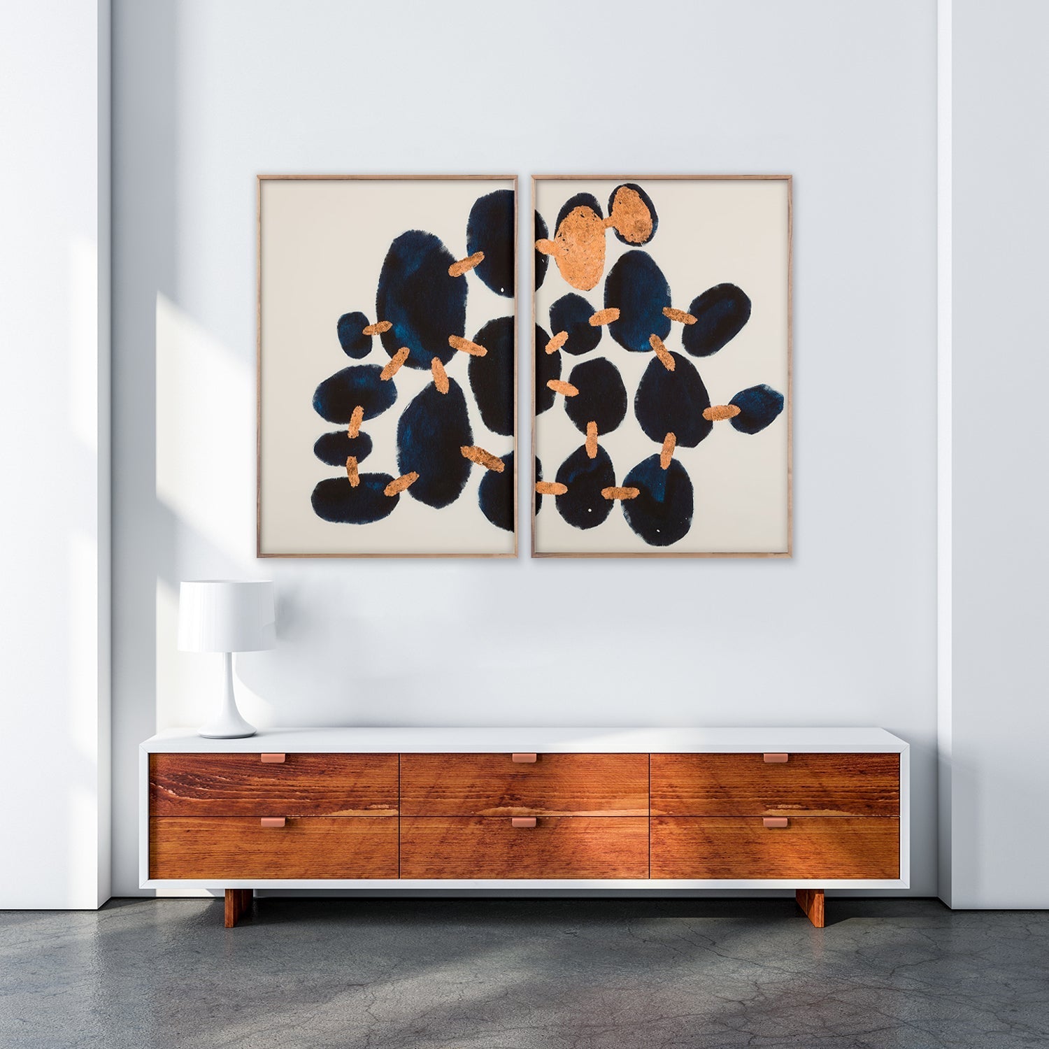 Lapis in Snow Diptych