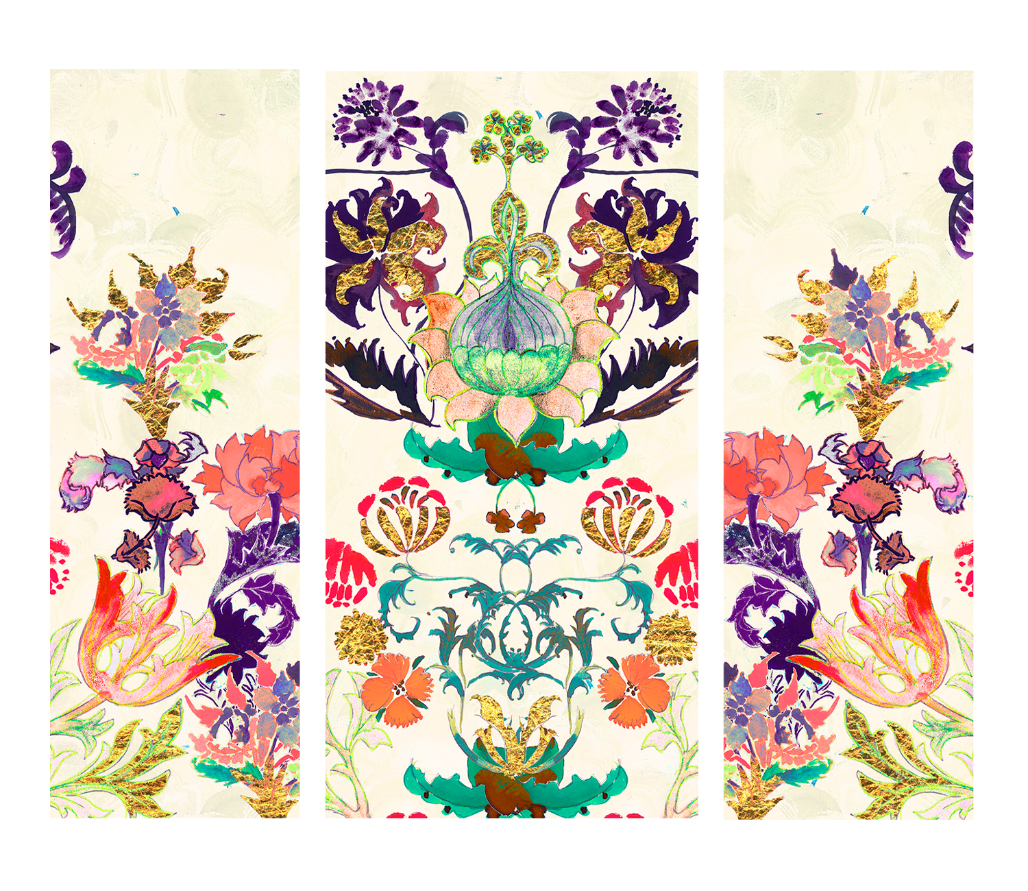 Royal Chinoiserie Triptych