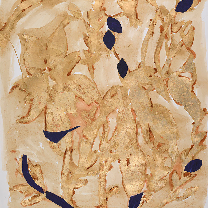 Indigo Gold Leaves
