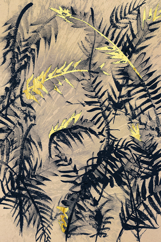 Ferns Wash - Indigo and Gold