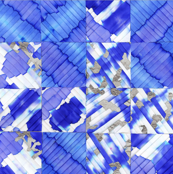 Folded Shibori Cobalt