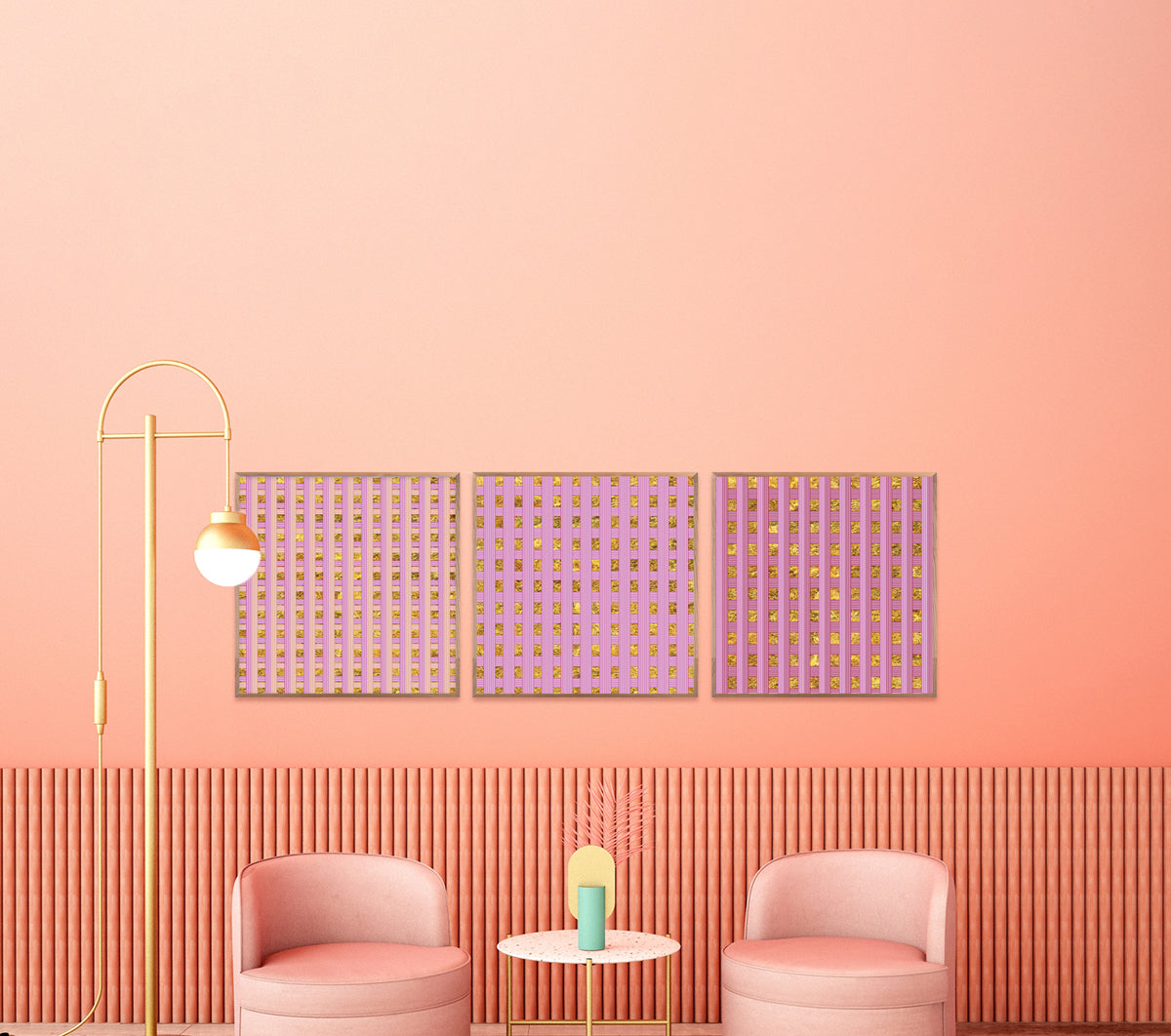 Cotton Candy Plaid Triptych