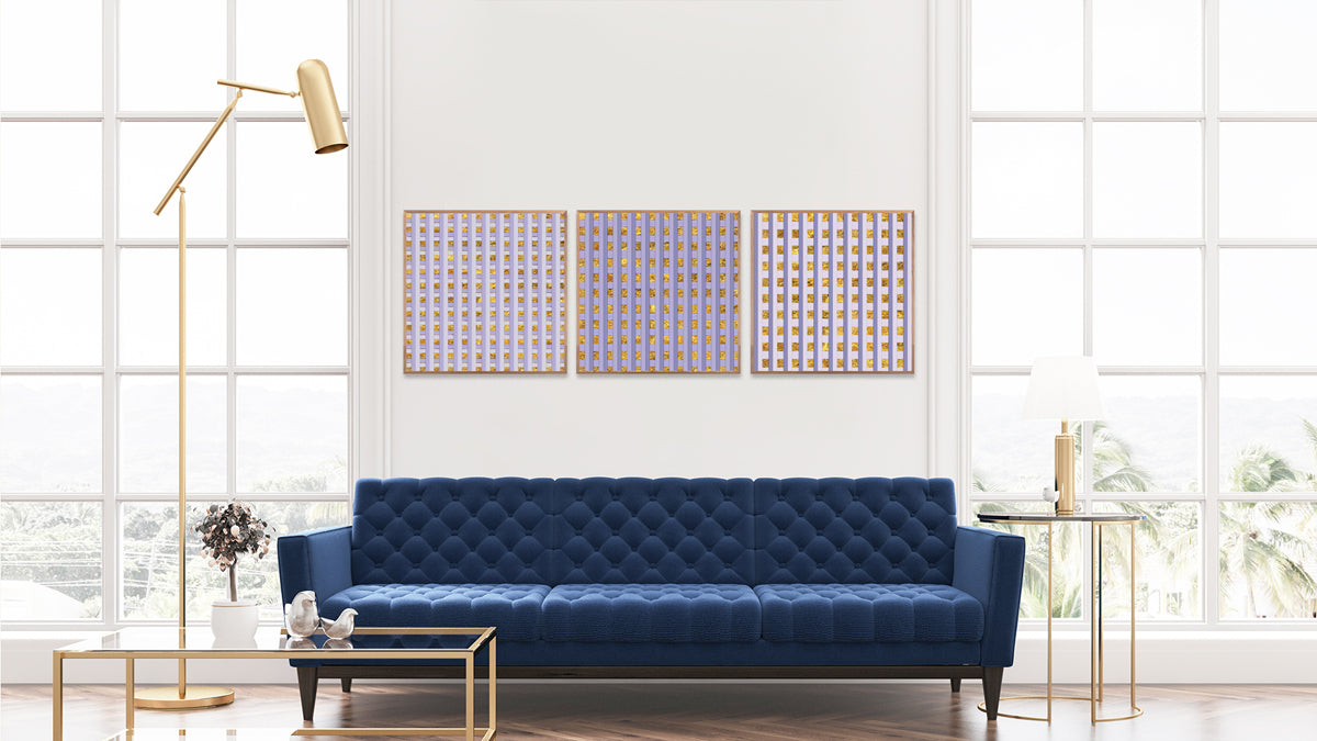 Periwinkle Plaid Triptych