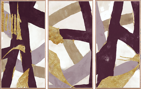 Aubergine Weave Triptych