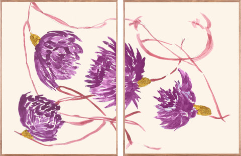 Purple Flora Diptych