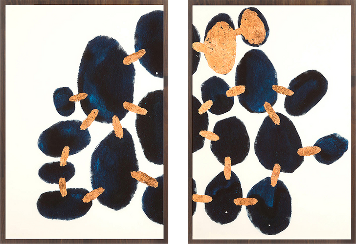 Lapis in Snow Diptych